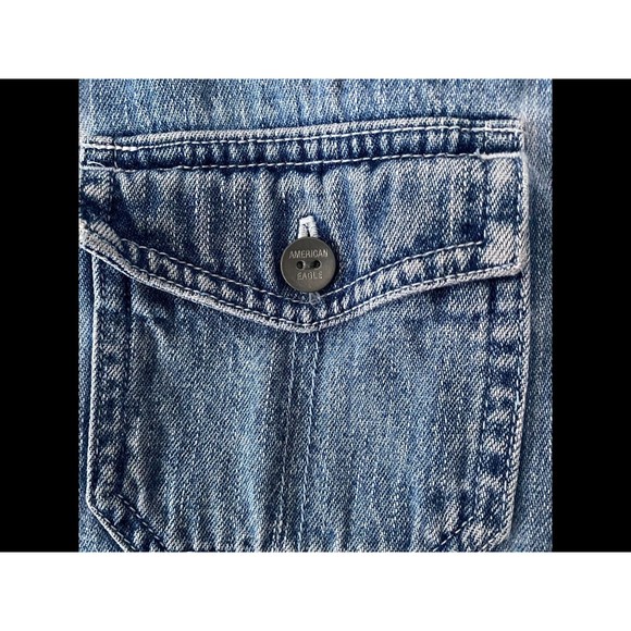 American Eagle Outfitters Chambray Denim Shirt Womens S Button Rare Vintage 90's - Picture 6 of 11